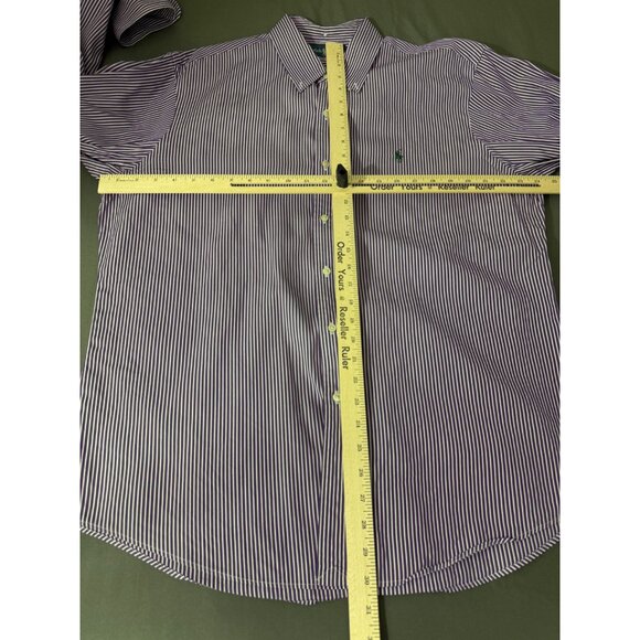 Ralph‎ Lauren Shirt Men's Extra Large Long Sleeve Button-Down Striped Purple - Picture 6 of 11